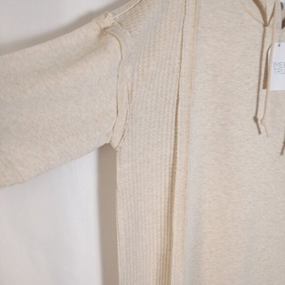 Time And Tru Women's Hooded Dress Oatmeal Heather XL NWT Casual Comfy - Picture 6 of 7